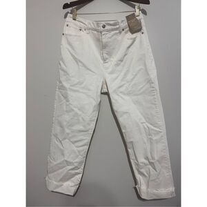 NWT New Madewell 90's Straight Crop Jeans Ivory Lighthouse Raw Hem Size 31 Women